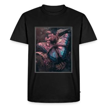 Cottagecore Fairy Fairy Forest Flowers Butterfly - Men's Premium Organic T-Shirt - black - Front - Nico (187cm)