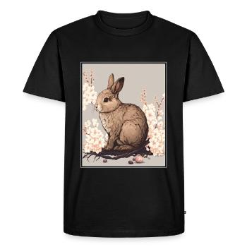 Rabbit Rabbit Cherry Blossom Japan Japanese - Men's Premium Organic T-Shirt - black - Front - Nico (187cm)