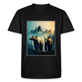 Bear Environment Forest Mountains Environmental protection Species protection - Men's Premium Organic T-Shirt - black - Front - Nico (187cm)