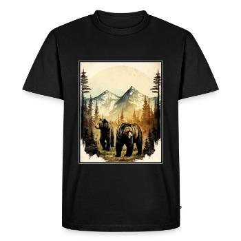 Bear Environment Forest Mountains Environmental protection Species protection - Men's Premium Organic T-Shirt - black - Front - Nico (187cm)