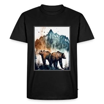 Bear Environment Forest Mountains Environmental protection Species protection - Men's Premium Organic T-Shirt - black - Front - Nico (187cm)