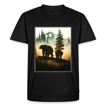 Bear Environment Forest Mountains Environmental protection Species protection - Men's Premium Organic T-Shirt - black - Front - Nico (187cm)