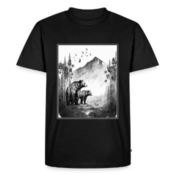 Bear Environment Forest Mountains Environmental Protection Species Protection - Men's Premium Organic T-Shirt - black - Front - Nico (187cm)