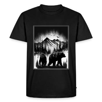 Bear Environment Forest Mountains Environmental protection Species protection - Men's Premium Organic T-Shirt - black - Front - Nico (187cm)