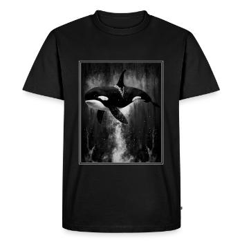 Whale Orca Marine biology Environmental protection Species protection - Men's Premium Organic T-Shirt - black - Front - Nico (187cm)