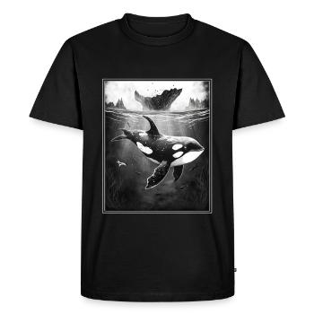 Whale Orca Marine biology Environmental protection Species protection - Men's Premium Organic T-Shirt - black - Front - Nico (187cm)