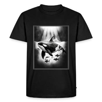 Baleine Orque Biologie marine Protection de l’environnement Conservation des espèces - T-shirt Premium bio Homme - noir - Devant - Nico (187cm)