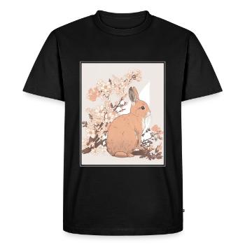 Rabbit Rabbit Cherry Blossom Japan Japanese - Men's Premium Organic T-Shirt - black - Front - Nico (187cm)