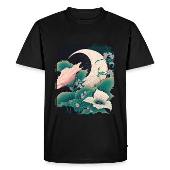 Moonflower Moonflower Moon Japanese Vaporwave - T-shirt Premium bio Homme - noir - Devant - Nico (187cm)