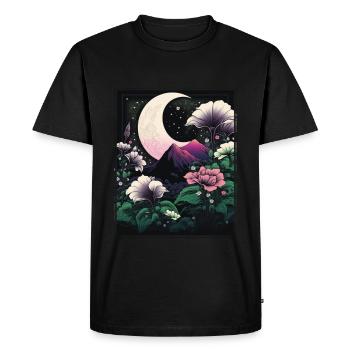 Fleur de lune Fleur de lune Vaporwave japonaise - T-shirt Premium bio Homme - noir - Devant - Nico (187cm)