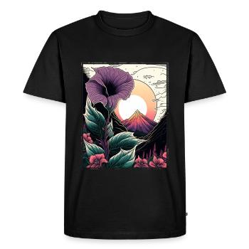 Fleur de lune Fleur de lune Vaporwave japonaise - T-shirt Premium bio Homme - noir - Devant - Nico (187cm)