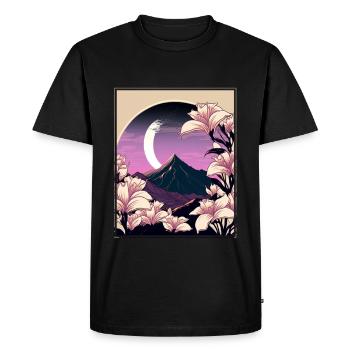 Moonflower Moonflower Moon Japanese Vaporwave - T-shirt Premium bio Homme - noir - Devant - Nico (187cm)