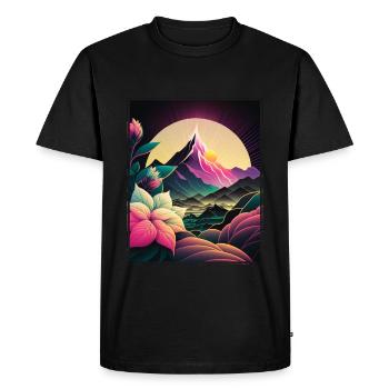 Fleur de lune Fleur de lune Vaporwave japonaise - T-shirt Premium bio Homme - noir - Devant - Nico (187cm)