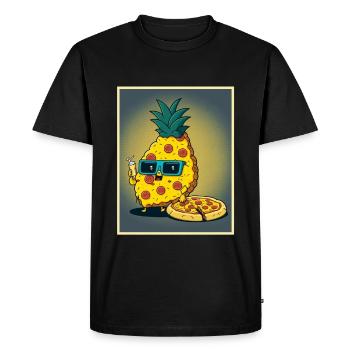 Pizza Pineapple Hawaii Summer Fast Food Tomatoes - Men's Premium Organic T-Shirt - black - Front - Nico (187cm)