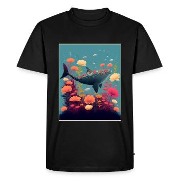 Requin Baleine Plantes océaniques Climat maritime des grands fonds marins - T-shirt Premium bio Homme - noir - Devant - Nico (187cm)