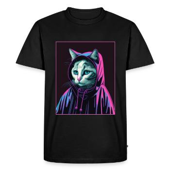 Cat Nun Church Vaporwave Religion Chaton - T-shirt Premium bio Homme - noir - Devant - Nico (187cm)