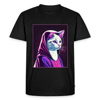 Cat Nun Church Vaporwave Religion Chaton - T-shirt Premium bio Homme - noir - Devant - Nico (187cm)