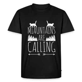 Cat Kitten Mountains Randonnée Escalade en plein air - T-shirt Premium bio Homme - noir - Devant - Nico (187cm)