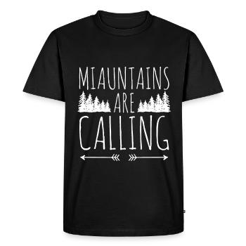 Cat Kitten Mountains Randonnée Escalade en plein air - T-shirt Premium bio Homme - noir - Devant - Nico (187cm)