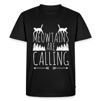 Cat Kitten Mountains Randonnée Escalade en plein air - T-shirt Premium bio Homme - noir - Devant - Nico (187cm)