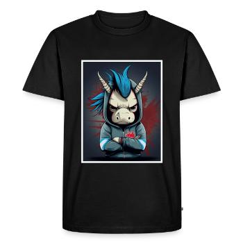 Collègue sarcasme sarcastique de vache licorne du matin - T-shirt Premium bio Homme - noir - Devant - Nico (187cm)