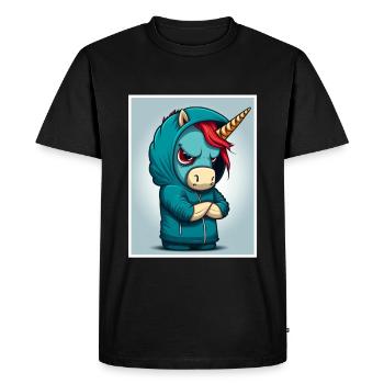 Einhorn Kuh Morgenmuffel Sarkasmus Kollege - T-shirt Premium bio Homme - noir - Devant - Nico (187cm)