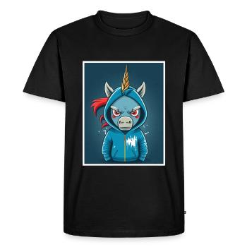 Collègue sarcasme sarcastique de vache licorne du matin - T-shirt Premium bio Homme - noir - Devant - Nico (187cm)