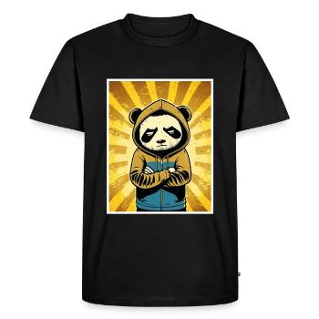 Panda Bear Morning Grouch Sarcasme Collègue - T-shirt Premium bio Homme - noir - Devant - Nico (187cm)