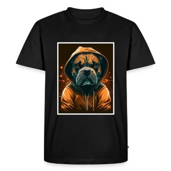 Chien Bulldog Morning Grouch Sarcasme Collègue - T-shirt Premium bio Homme - noir - Devant - Nico (187cm)