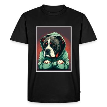 Chien Bulldog Morning Grouch Sarcasme Collègue - T-shirt Premium bio Homme - noir - Devant - Nico (187cm)
