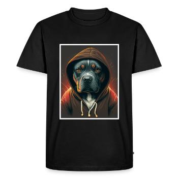 Chien Labrador Morning Grouch Sarcasme Collègue - T-shirt Premium bio Homme - noir - Devant - Nico (187cm)