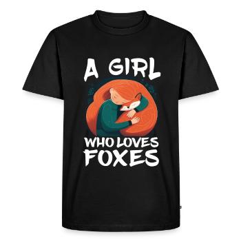 Fox Fox Mama Fox Love Nature Forest Girl - Men's Premium Organic T-Shirt - black - Front - Nico (187cm)