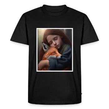 Fox Fox Mama Fox Love Nature Forest Girl - Men's Premium Organic T-Shirt - black - Front - Nico (187cm)