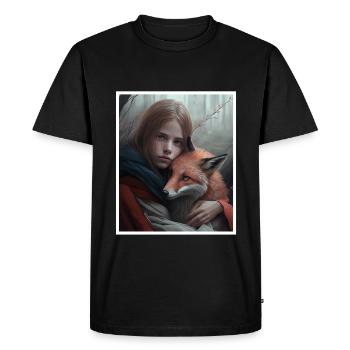 Fox Fox Mama Fox Love Nature Forest Girl - Men's Premium Organic T-Shirt - black - Front - Nico (187cm)