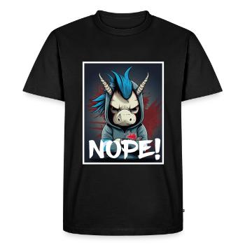 Nope morning grouch licorne collègue sarcasme - T-shirt Premium bio Homme - noir - Devant - Nico (187cm)