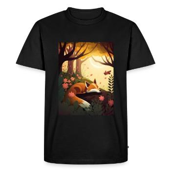 Fix and Foxi Fox Saying Sleeping Shirt Cuddle - Men's Premium Organic T-Shirt - black - Front - Nico (187cm)