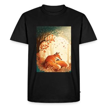 Fix and Foxi Fox Saying Sleeping Shirt Cuddle - Men's Premium Organic T-Shirt - black - Front - Nico (187cm)