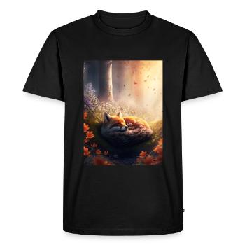 Fix and Foxi Fox Saying Sleeping Shirt Cuddle - Men's Premium Organic T-Shirt - black - Front - Nico (187cm)