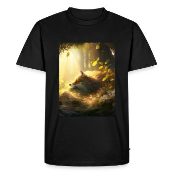 Fix and Foxi Fox Saying Sleeping Shirt Cuddle - Men's Premium Organic T-Shirt - black - Front - Nico (187cm)