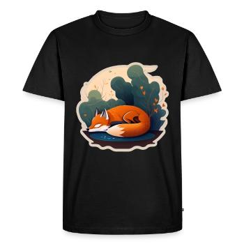 Fix and Foxi Fox Saying Sleeping Shirt Cuddle - Men's Premium Organic T-Shirt - black - Front - Nico (187cm)
