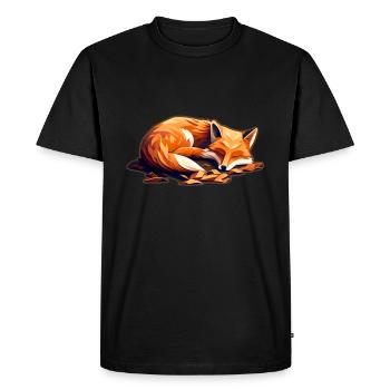 Fix and Foxi Fox Saying Sleeping Shirt Cuddle - Men's Premium Organic T-Shirt - black - Front - Nico (187cm)