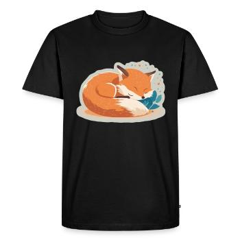 Fix and Foxi Fox Saying Sleeping Shirt Cuddle - Men's Premium Organic T-Shirt - black - Front - Nico (187cm)