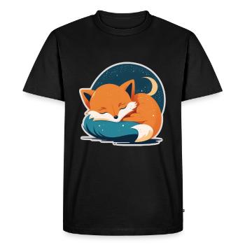Fix and Foxi Fox Saying Sleeping Shirt Cuddle - Men's Premium Organic T-Shirt - black - Front - Nico (187cm)