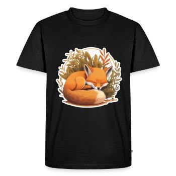 Fix and Foxi Fox Saying Sleeping Shirt Cuddle - Men's Premium Organic T-Shirt - black - Front - Nico (187cm)
