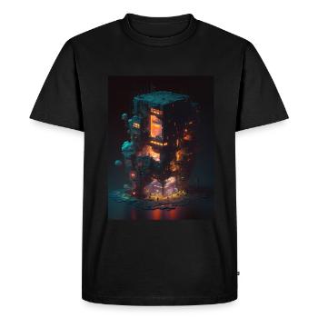 Voxel Vaporwave Neon Futuriste Fantasy Gaming - T-shirt Premium bio Homme - noir - Devant - Nico (187cm)
