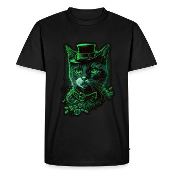 Chaton chaton Saint-Patrick Irlande Irlandais - T-shirt Premium bio Homme - noir - Devant - Nico (187cm)
