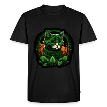 Chaton chaton Saint-Patrick Irlande Irlandais - T-shirt Premium bio Homme - noir - Devant - Nico (187cm)