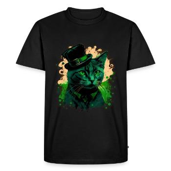 Chaton chaton Saint-Patrick Irlande Irlandais - T-shirt Premium bio Homme - noir - Devant - Nico (187cm)