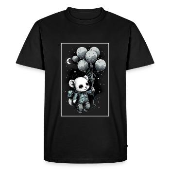 Mouse Hamster Space Astronaut Planet Spaceman - Men's Premium Organic T-Shirt - black - Front - Nico (187cm)
