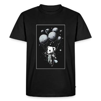 Mouse Hamster Space Astronaut Planet Spaceman - Men's Premium Organic T-Shirt - black - Front - Nico (187cm)